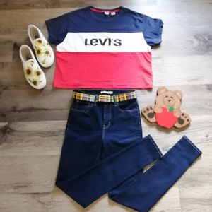 Levi's Navy and Red Short Sleeve Tee